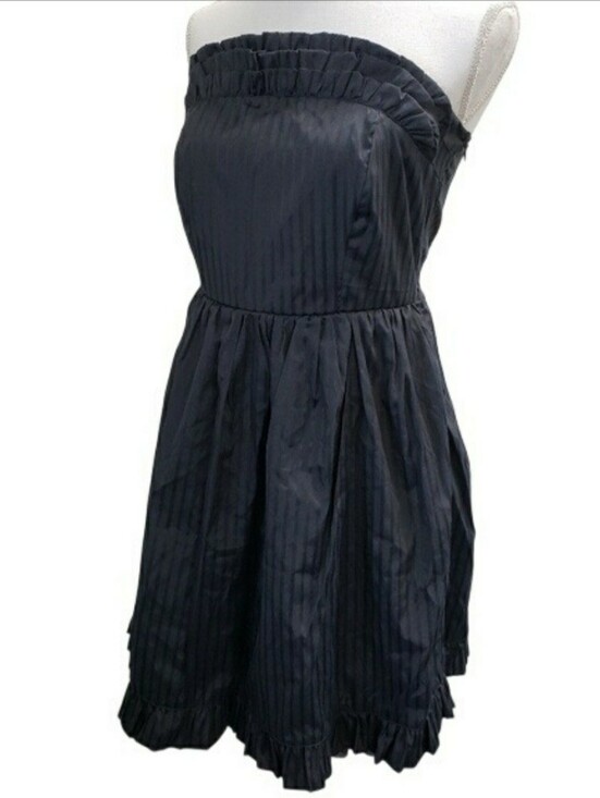 Red Camel Dresses & Skirts - Red Camel Striped Strapless Navy Black Dress Sz M